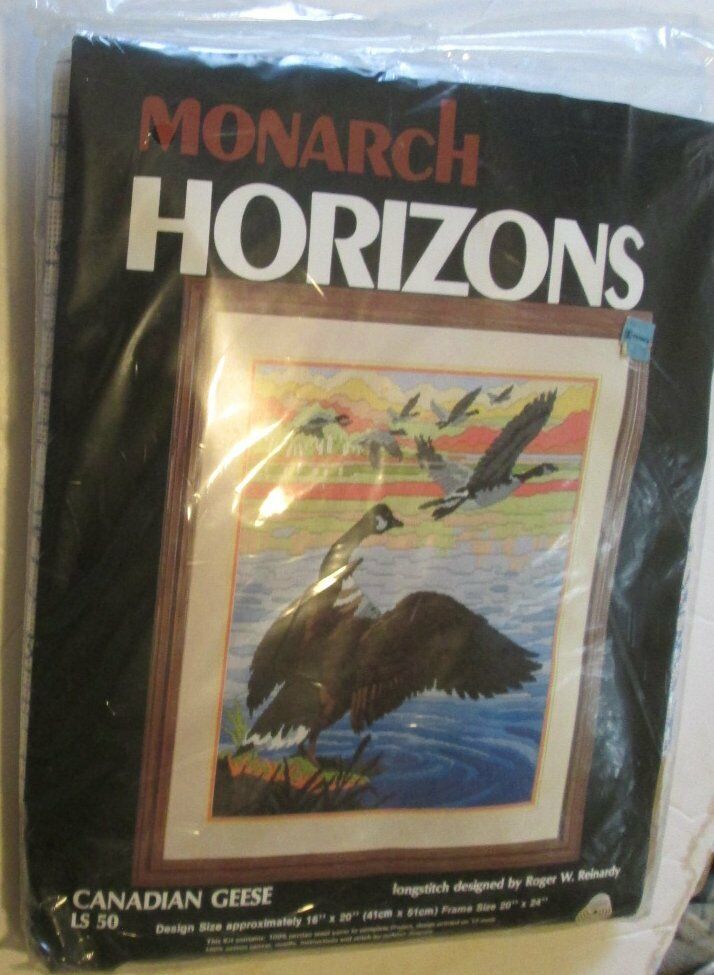 1982 MONARCH Horizons CANADIAN GEESE needlepoint kit