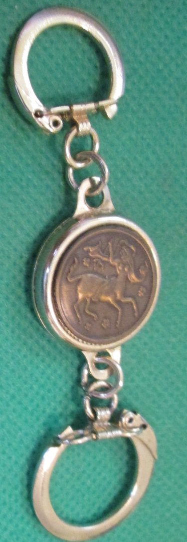 Vintage Astrology Zodiac SAGITTARIUS magnetic double keyring - Click Image to Close