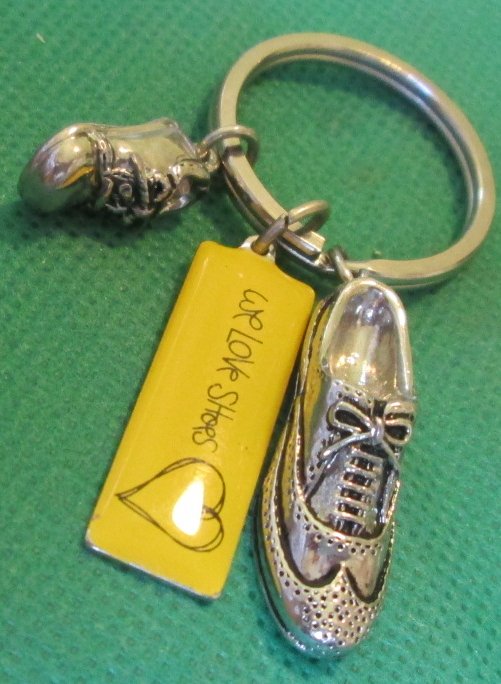 NORDSTROM metal Shoe charms keyring key chain 1.5" - Click Image to Close