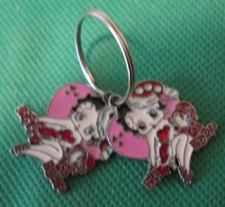 BETTY BOOP metal charms keyring key chain 1" - Click Image to Close