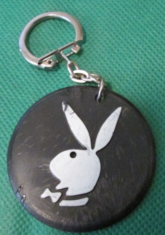 Vintage PLAYBOY bunny logo keyring key chain 2"