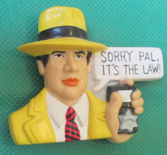 Disney DICK TRACY It's the law refrigerator frig MAGNET 2.25"x3"
