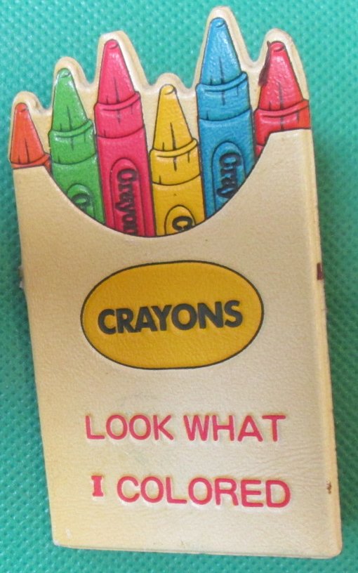 CRAYONS LOOK WHAT I COLORED refrigerator frig MAGNET with clip