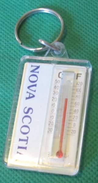 NOVA SCOTIA Thermometer plastic souvenir keyring key chain 2.5"