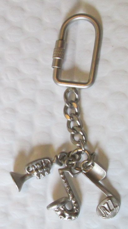 NEW ORLEANS Souvenir JAZZ music metal charms keyring key chain - Click Image to Close