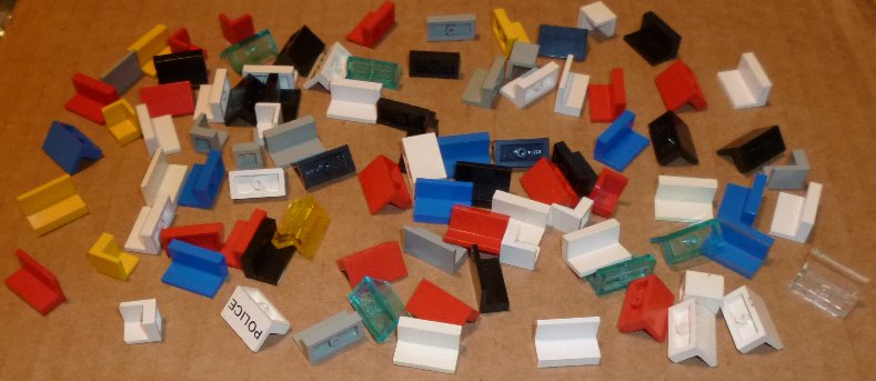 LEGO Parts lot of 76 Panels 1 x 2 x1, 15 corner 1 x1 x1, mixed