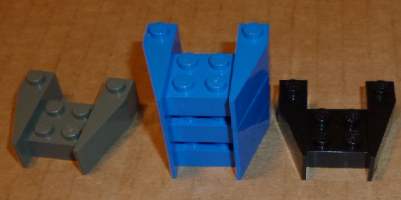 LEGO Parts lot of 5 Wedge 3 x 4, blue gray black