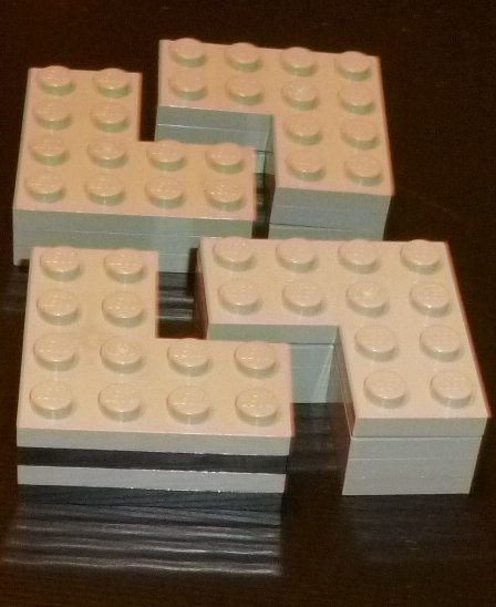 LEGO Parts lot 14 Plates 4 x 4 CORNER most gray (2 black)