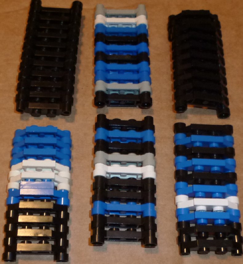 LEGO Lot of 61 Plate 1 x 4 Offset, mixed colors