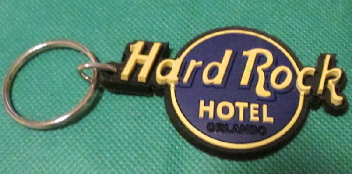 HARD ROCK HOTEL flat PVC keyring key chain 3.25" - Click Image to Close