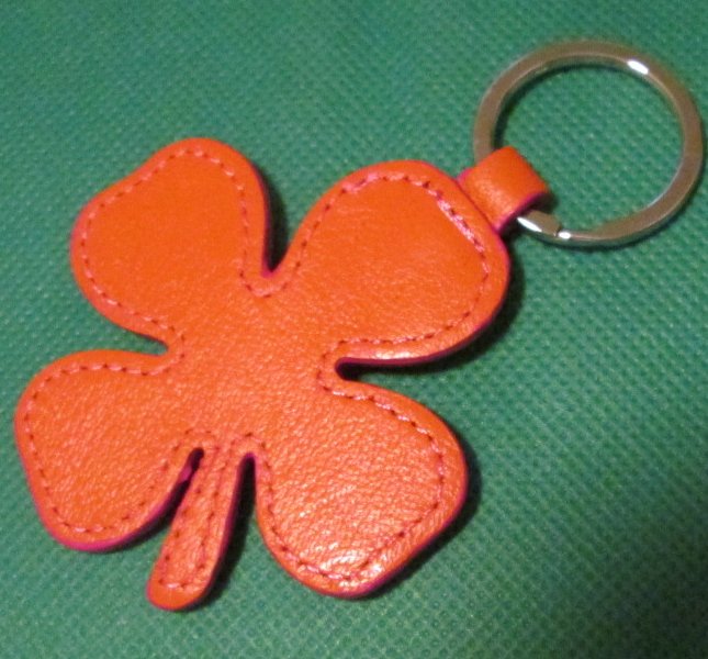 Four Leaf Clover keyring key chain 3", PRE-OWNED
