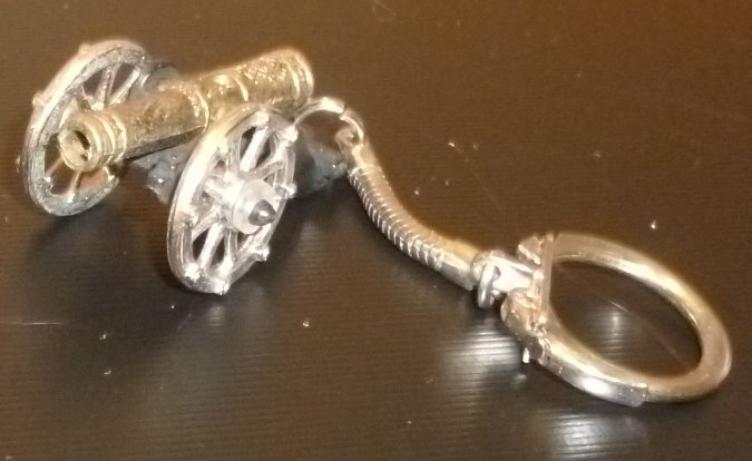 Vintage Military mini CANON keyring key chain 1.5"