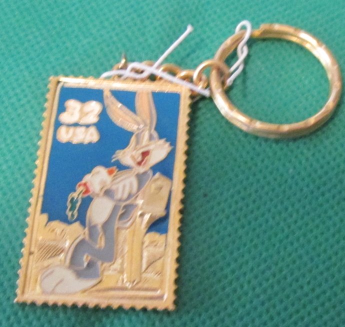 Looney Tunes Stamp Collection BUGS BUNNY keyring key chain 2"