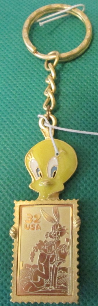 Looney Tunes Stamp Collection TWEETY w/Bugs Bunny keyring - Click Image to Close