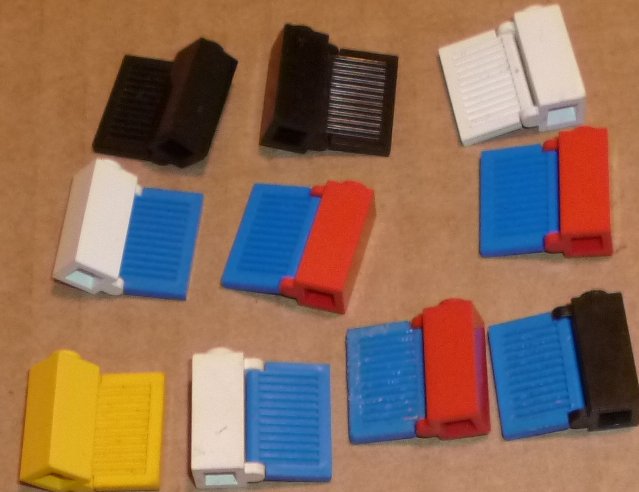 LEGO Parts lot of 10 Brick 1 x 1 x 2 with Shutter, mixed colors