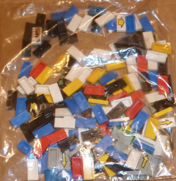 LEGO Parts lot of 160 Tile 1 x 2 mixed colors, some decorated