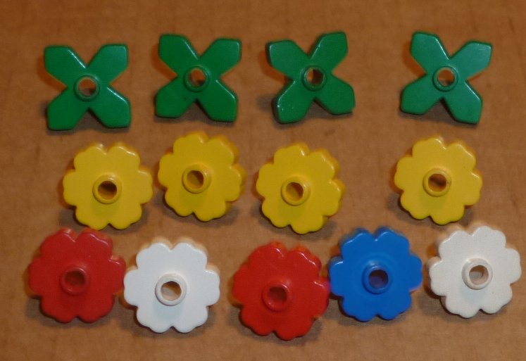 LEGO Parts lot of 13 FLOWER & LEAF bricks - Click Image to Close