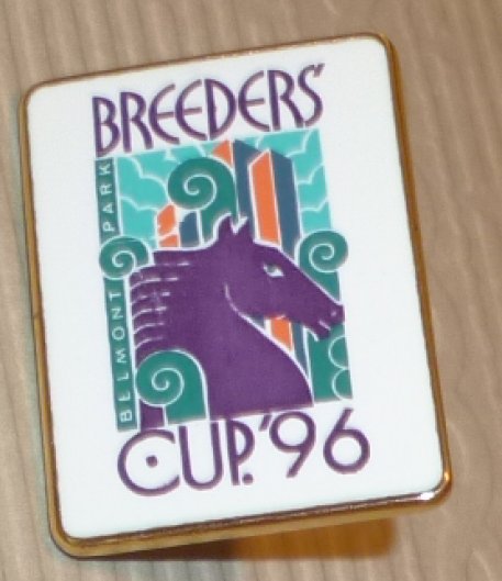 BELMONT PARK Horse Racing BREEDERS' CUP 1996 lapel Pin 1"