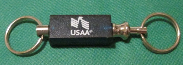 USAA .com Military double keyring key chain 2" - Click Image to Close