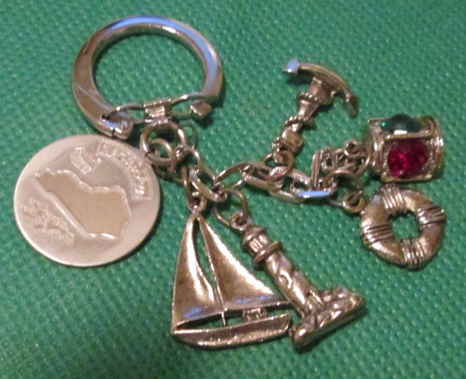 Vintage KENTUCKY souvenir nautical charms keyring key chain