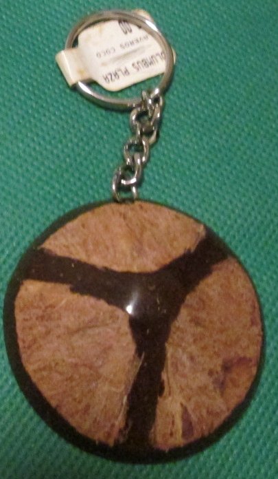 TIGNANELLO metal on leather tag keyring key chain 2.25" - Click Image to Close