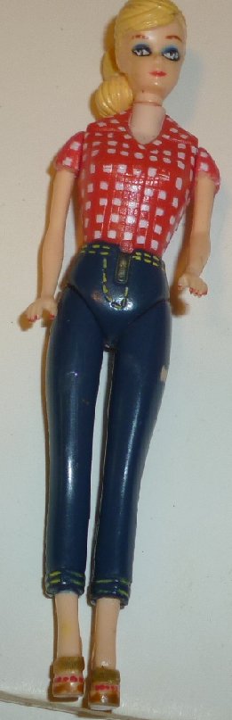 BARBIE Doll poseable PVC Figure retro GONE FISHING 4", 1996 BFL