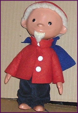 Vintage Unusual RUBBER Man Doll Jon Blund (?) w/Beard