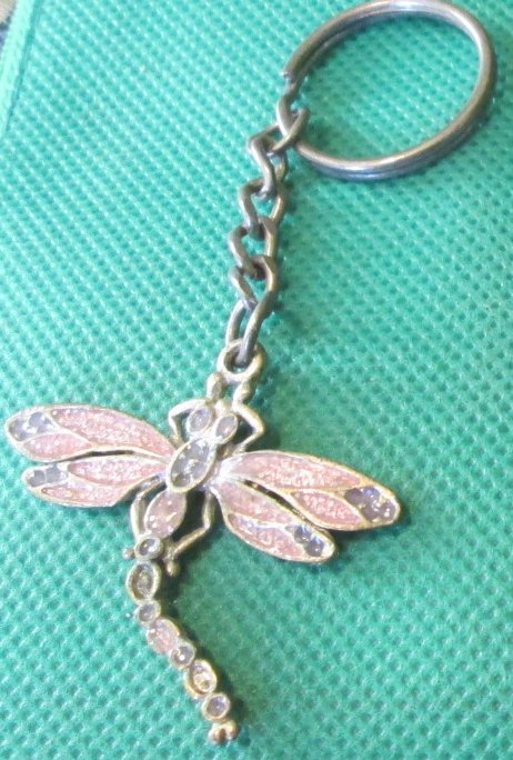 DRAGONFLY metal charm keyring key chain keychain 1.5" - Click Image to Close