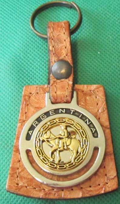 ARGENTINA Horse & Rider Souvenir keyring key chain 3.75" - Click Image to Close