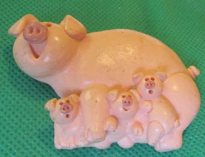 PIG with babies refrigerator frig MAGNET 3" long