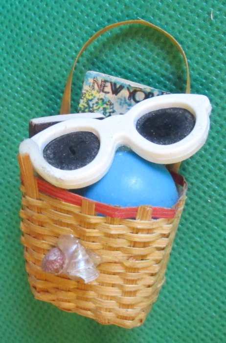 Wicker Basket with Sunglasses Book Ball refrigerator frig MAGNET