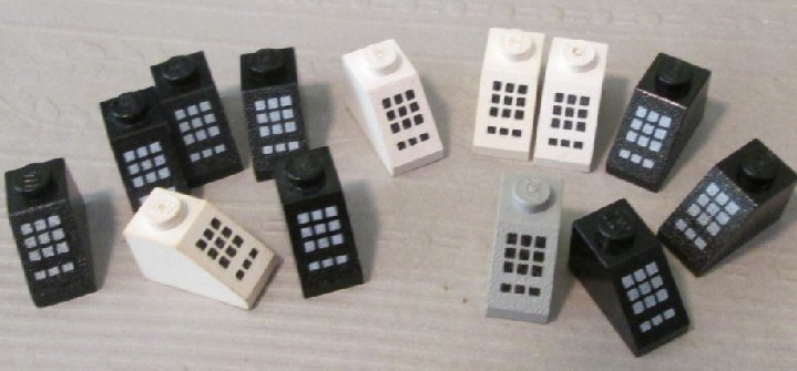 LEGO Parts Lot of 13 Slope Brick 1 x 2 Dec 9 button phone