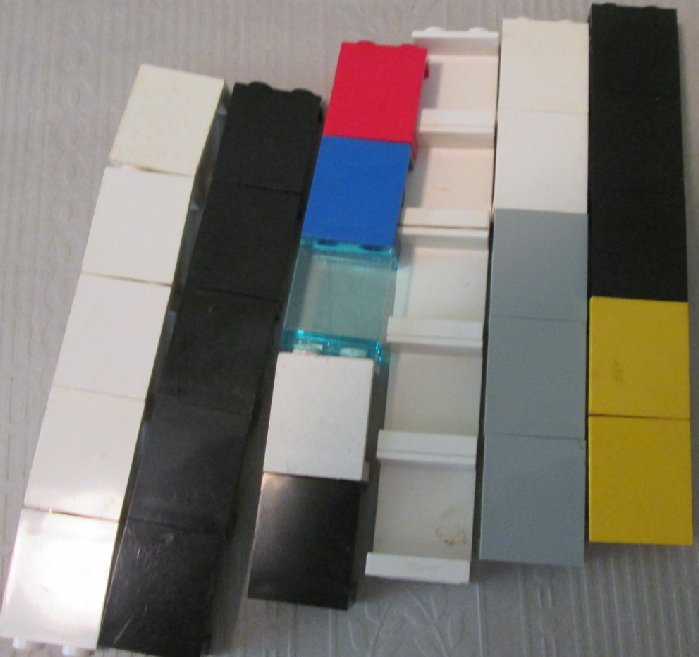 LEGO Parts Lot of 30 Panel 1 x 2 x 2 mixed colors - Click Image to Close