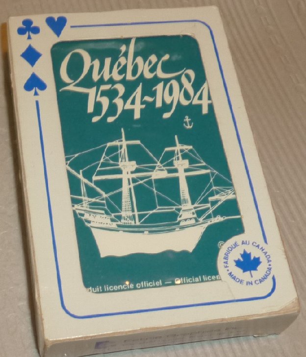 1 Deck vintage playing cards souvenir QUEBEC 1534-1984 CANADA - Click Image to Close