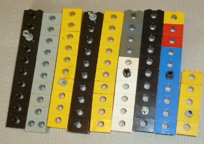 LEGO Parts lot of 44 TILE 1 x 2 mixed colors