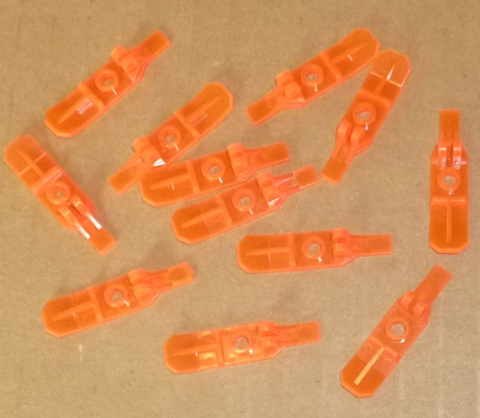LEGO Parts lot of 12 neon orange minifig weapon ski - Click Image to Close