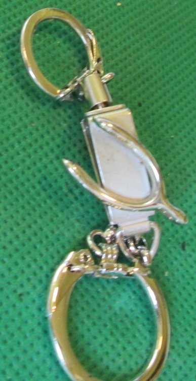 Vintage WISHBONE double keyring key chain 1.5" - Click Image to Close