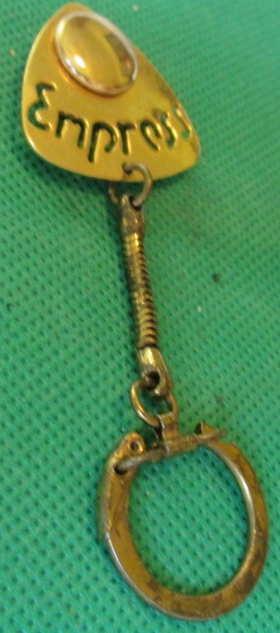 Vintage EMPRESS metal keyring key chain 1.5"