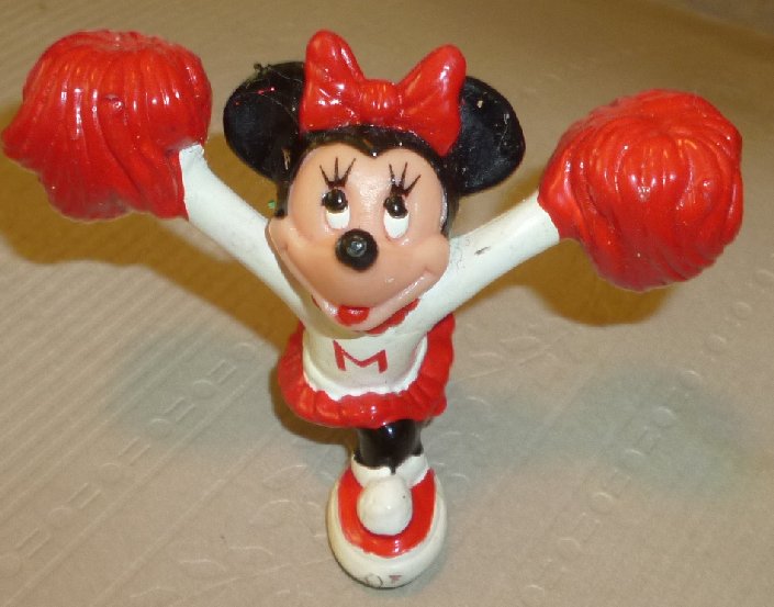 MINNIE MOUSE PVC Figure Cheerleader 2" Disney