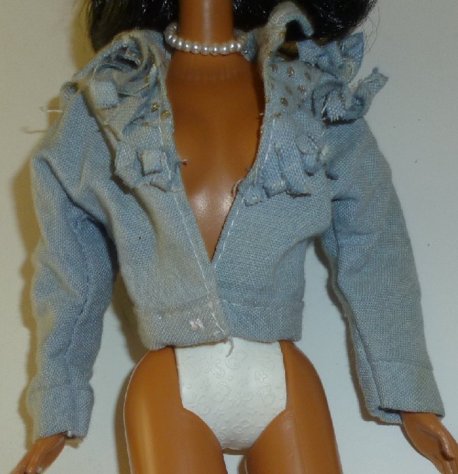 BARBIE Doll Fashion Western jean Jacket, Genuine Barbie tag