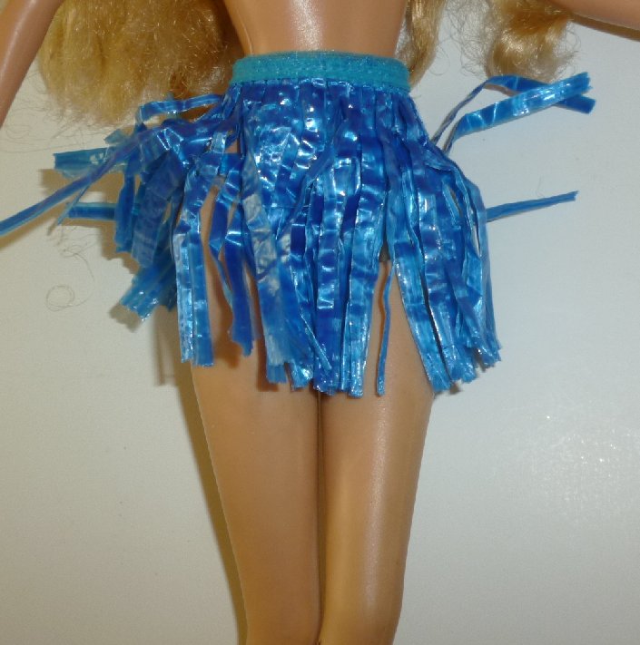 BARBIE Doll Clothing blue grass skirt, no tag