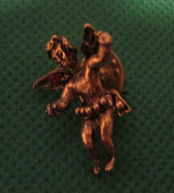 Religious Guardian ANGEL goldtone pinback lapel PIN 1" - Click Image to Close