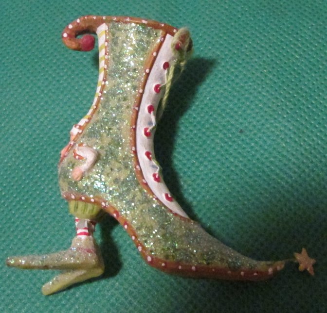 Fancy decorated BOOT shoe pinback lapel PIN Brooch 2.5"