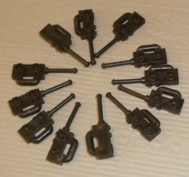 LEGO Parts lot of 12 Minifigure accessory Radio Walkie Talkies - Click Image to Close
