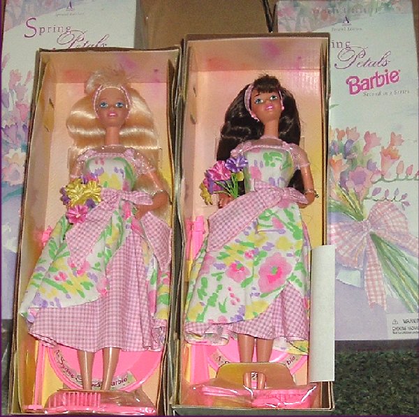 LOT OF 2 Avon Special Ed SPRING PETALS BARBIE Doll MIB - Click Image to Close
