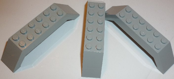 LEGO Parts Lot of 3 Gray Slope Brick 45 10 x 2 x 2 Double
