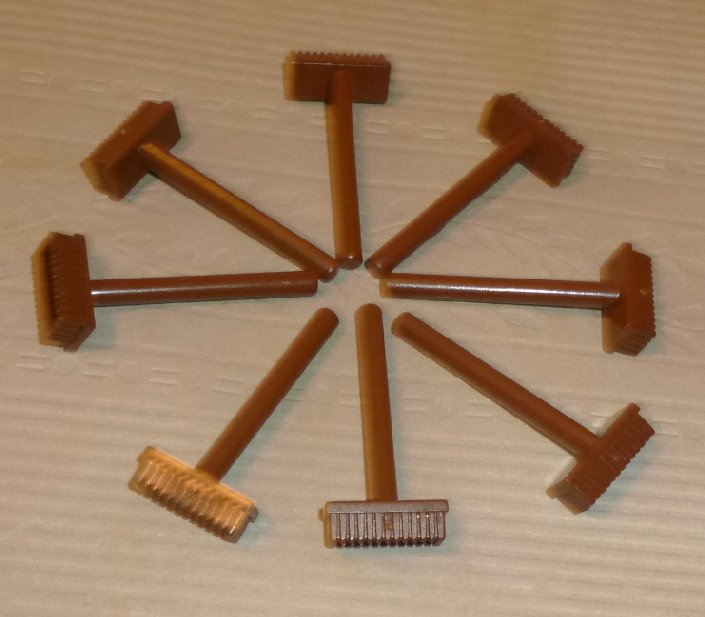 LEGO Parts lot of 8 mini figure accessory brown broom pushbrown - Click Image to Close