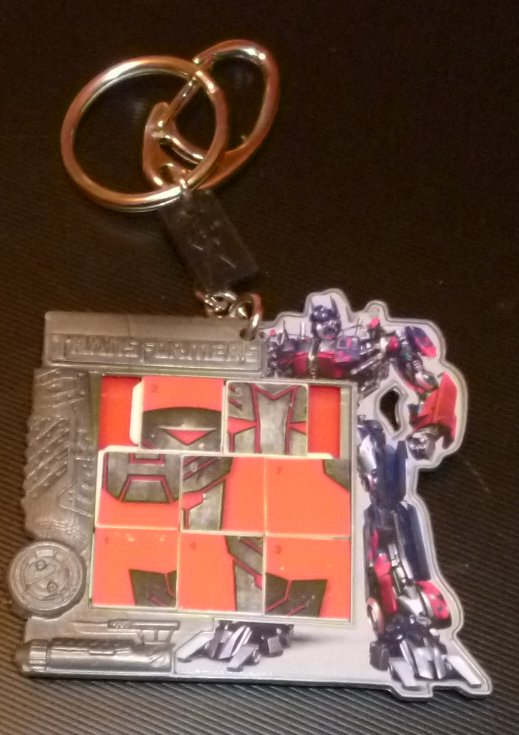 Transformers SLIDE PUZZLE keyring key chain 2.5"x2.75"
