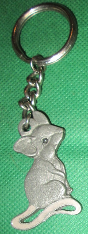 1987 Rawcliffe Pewter I LOVE MICE metal keyring key chain 1987 Rawcliffe Pewter I LOVE MICE metal keyring key chain