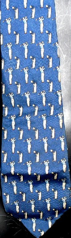 RL Ralph Lauren GOLF Golfers 100% Silk Necktie Tie - Click Image to Close